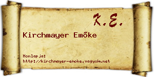 Kirchmayer Emőke névjegykártya